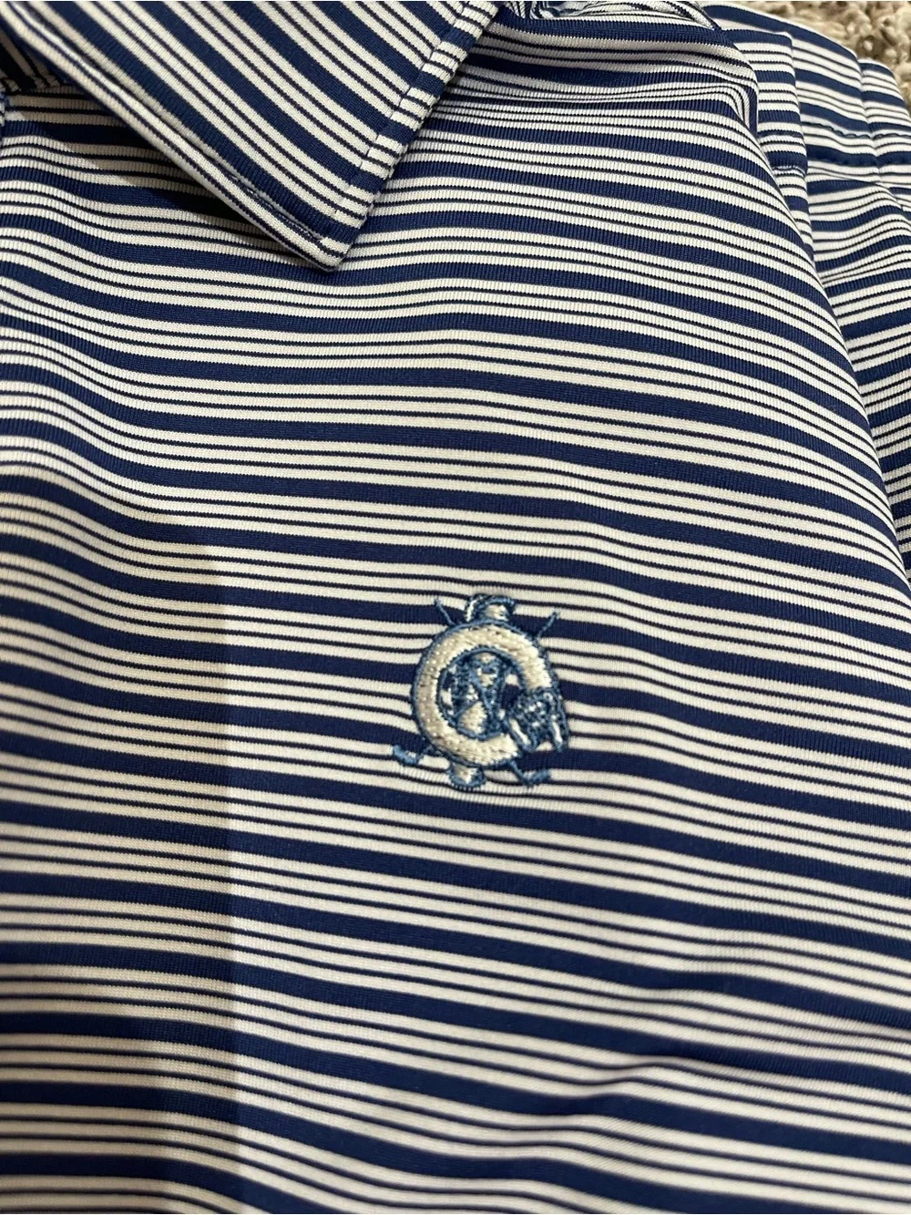 Peter Millar Stripe Stretch Jersey Polo Boys Youth Size Small 7-8